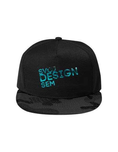 snapback šiltovka s maskáčovým šiltom