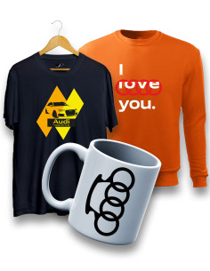 Audi Fan Premium Set – tričko, mikina a hrnček s originálnym dizajnom Maxflor