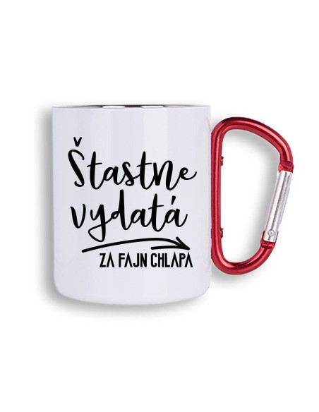 Turistický hrnček Šťastne vydatá za fajn chlapa