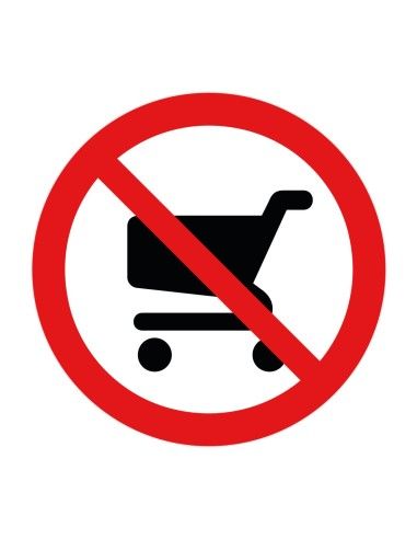 Nálepka zákaz vstupu s nákupným košíkom