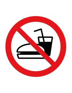 Nálepka zákaz konzumácie jedál
