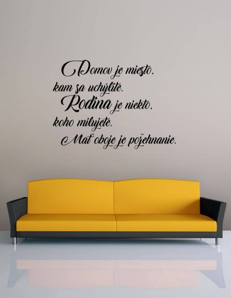 Nálepka na stenu s citátom o domove