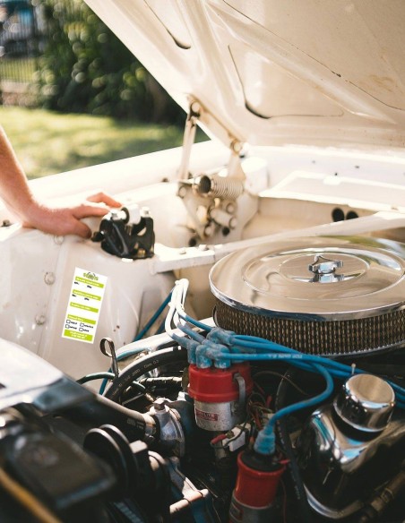 Nálepky na výmena oleja (s tvojimi údajmi)