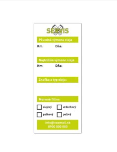 Nálepky na výmena oleja (s tvojimi údajmi) 2