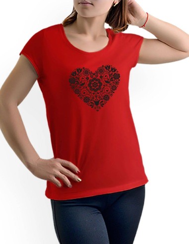 Dámske tričko Srdce folk