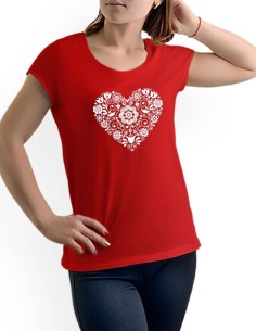 Tričko červené Srdce folk 2 2