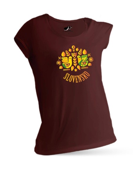 Tričko hnedé Folklór Slovensko