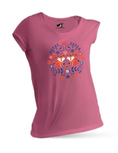 Tričko levandulové Folk fox