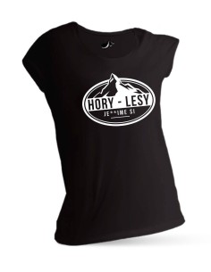 Dámske čierne tričko hory lesy jebnime si