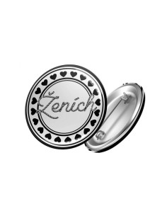 Okrúhly odznak ženích (pripínací)