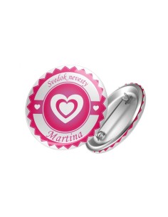 Okrúhly odznak svedok nevesty + svoje meno (pripínací)