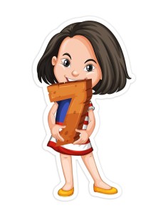 Nažehlovačka dievčatko s číslom 7