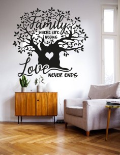 Nálepka na stenu s citátom o rodine