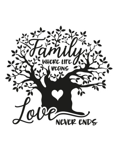 Nálepka na stenu s citátom Family and love