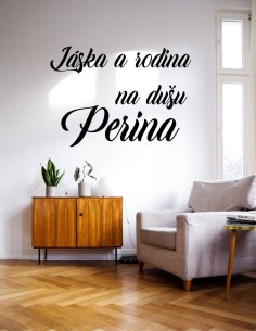 Nálepka na stenu s citátom o láske a rodine