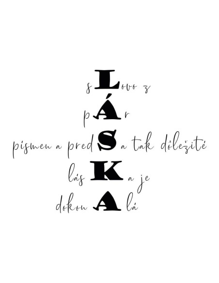 Nálepka na stenu s citátom o láske