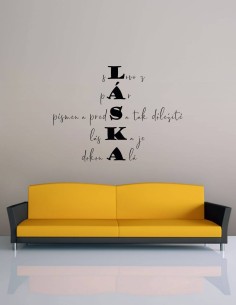Nálepka na stenu s citátom o láske